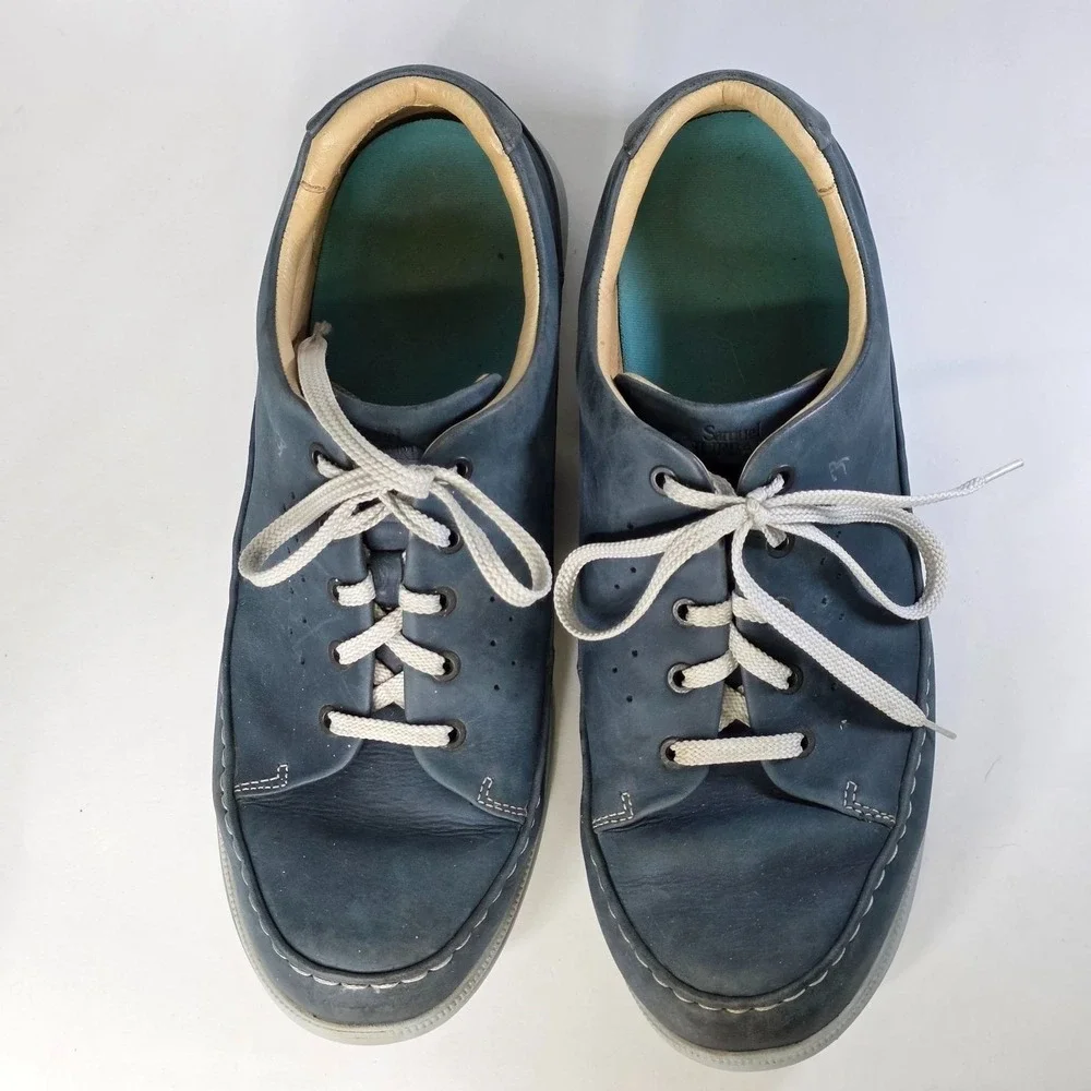 Samuel Hubbard Men's Size 13 M Blue Nubuck Holes Golf Walking Driftwood Shoes